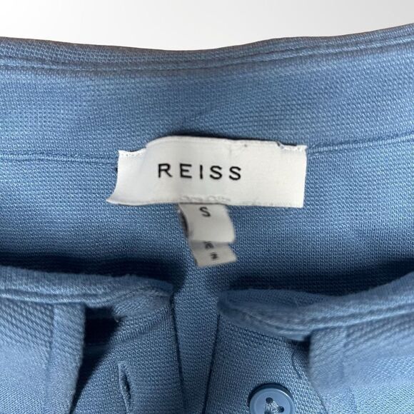 Reiss SASHA Light Blue Long Sleeve Cotton Jersey Over Shirt 2 Pockets size S - Picture 4 of 8